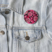 Badge Rond 5 Cm Roses roses peignant l'insigne (En situation)