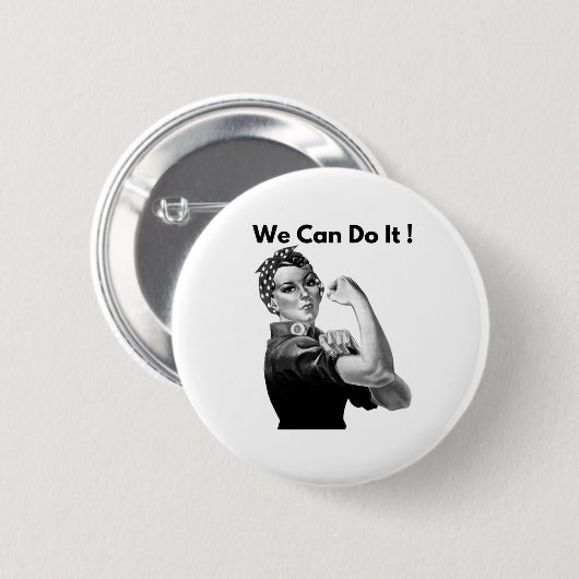 Badge Rond 5 Cm Rosie Le Riveter On Peut Le Faire (Devant & derrière)