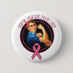 Badge Rond 5 Cm Rosie le rivoir nous pouvons le faire cancer du