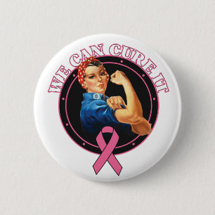 Badge Rond 5 Cm Rosie le rivoir nous pouvons le traiter cancer du