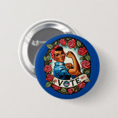 Badge Rond 5 Cm Rosie le vote du Riveter (Devant & derrière)