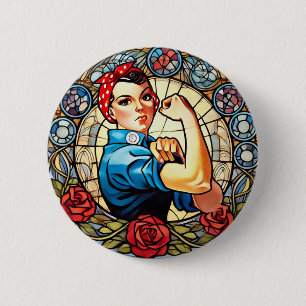 Badge Rond 5 Cm Rosie the Riveter