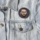 Badge Rond 5 Cm ross rabbin (En situation)