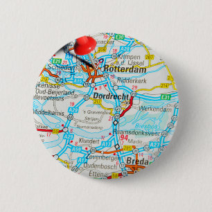 Badge Rond 5 Cm Rotterdam, Pays-Bas