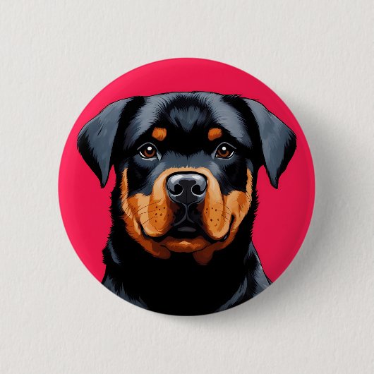 Badge Rond 5 Cm Rottweiler (Devant)