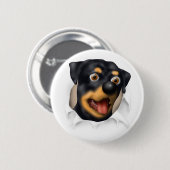 Badge Rond 5 Cm Rottweiler éclatant (Devant & derrière)