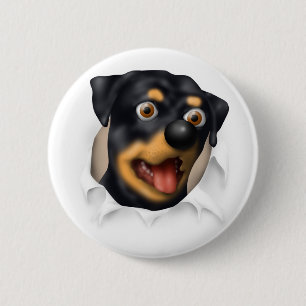 Badge Rond 5 Cm Rottweiler éclatant