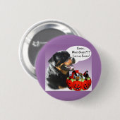 Badge Rond 5 Cm Rottweiler Halloween Candy (Devant & derrière)