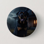 Badge Rond 5 Cm Rottweiler Halloween Épouvantable (Devant)