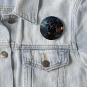 Badge Rond 5 Cm Rottweiler Halloween Épouvantable (En situation)