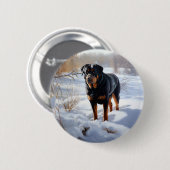 Badge Rond 5 Cm Rottweiler Laisser neiger Noël (Devant & derrière)