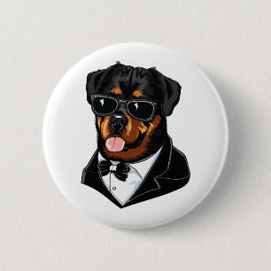 Badge Rond 5 Cm Rottweiler Le Gardien Du Corps