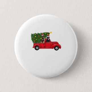 Badge Rond 5 Cm Rotweiler Chien Noël sur Red Car Truck wi