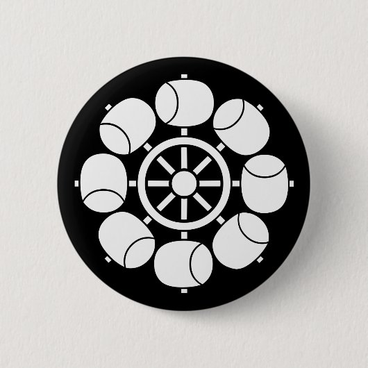Badge Rond 5 Cm roue à eau à huit branches (Devant)