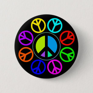 BADGE ROND 5 CM ROUE DE COULEUR DE PAIX