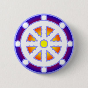 Badge Rond 5 Cm Roue de Dharma