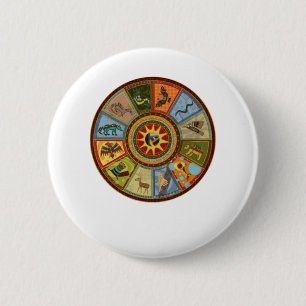 Badge Rond 5 Cm Roue de médecine amérindienne