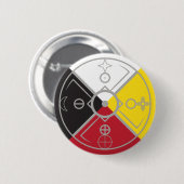 Badge Rond 5 Cm roue de médecine cerceau sacré (Devant & derrière)