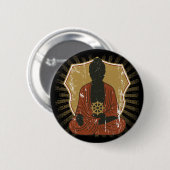 Badge Rond 5 Cm Roue méditante de Bouddha Dharma (Devant & derrière)