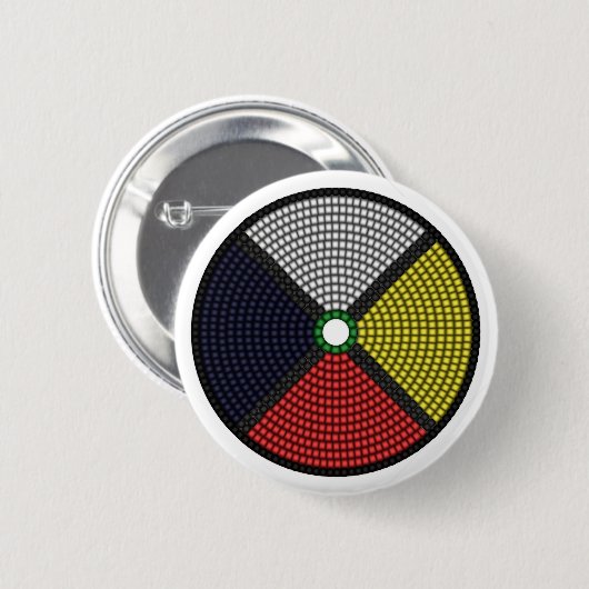 Badge Rond 5 Cm Roue perlée de médecine (Devant & derrière)