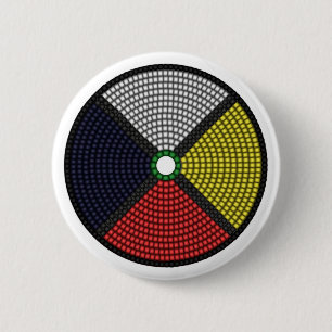 Badge Rond 5 Cm Roue perlée de médecine