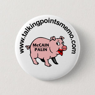 Badge Rond 5 Cm Rouge à lèvres sur un porc