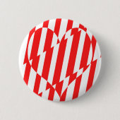 Badge Rond 5 Cm Rouge Abstrait n Blancs Valentine Coeur (Devant)