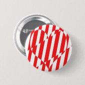 Badge Rond 5 Cm Rouge Abstrait n Blancs Valentine Coeur (Devant & derrière)