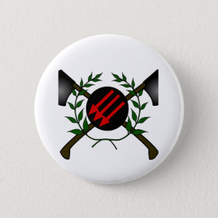 Badge Rond 5 Cm Rouge/anarchie communistes de tête de peau de