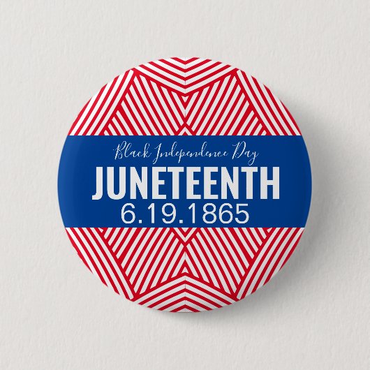 Badge Rond 5 Cm Rouge Blanc Bleu Noir Fête de l'Indépendance JUNET (Devant)