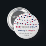 Badge Rond 5 Cm Rouge, Blanc & Qui ? 4 juillet Parti de la révélat<br><div class="desc">Célébrez dans le style avec ces boutons de soirée amusants et très tendance 4 juillet genre. Ce design est facile à personnaliser avec votre libellé d'événement spécial et vos invités seront ravis quand ils reçoivent ces boutons fabuleux. Les éléments correspondants se trouvent dans la collection.</div>