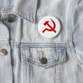 Badge Rond 5 Cm Rouge Communism hammer and Sickle (En situation)