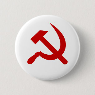 Badge Rond 5 Cm Rouge Communism hammer and Sickle