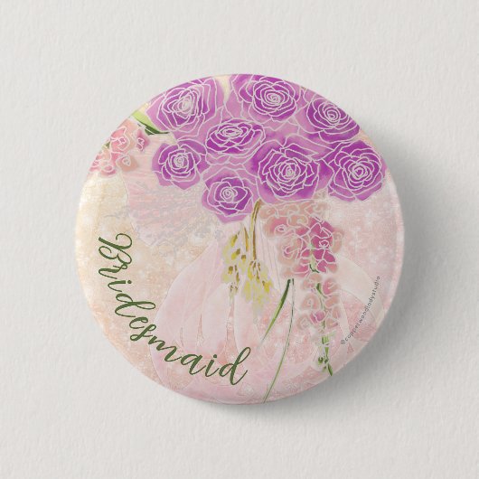 Badge Rond 5 Cm Rouge coucher de soleil Blush sheer noeud papillon (Devant)