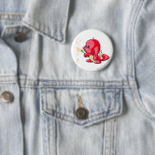 Badge Rond 5 Cm Rouge de Kacheek (En situation)