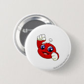 Badge Rond 5 Cm Rouge de Kiko (Devant & derrière)