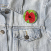 Badge Rond 5 Cm Rouge de pavot (En situation)