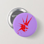 Badge Rond 5 Cm rouge de punkgirl (Devant & derrière)