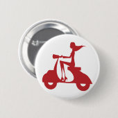 Badge Rond 5 Cm Rouge de scooter de fille (Devant & derrière)