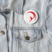Badge Rond 5 Cm Rouge de surfer (En situation)