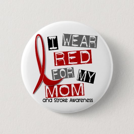 Badge Rond 5 Cm ROUGE d'USAGE de la course I POUR MA MAMAN 37 (Devant)