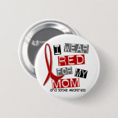 Badge Rond 5 Cm ROUGE d'USAGE de la course I POUR MA MAMAN 37 (Devant & derrière)