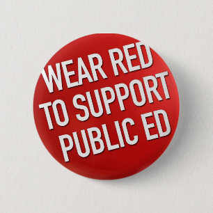 Badge Rond 5 Cm Rouge d'usage pour soutenir Ed public