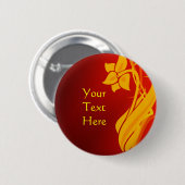 Badge Rond 5 Cm Rouge et bouton d'or (Devant & derrière)