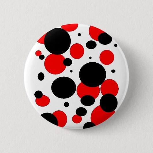 Badge Rond 5 Cm rouge et noir (Devant)
