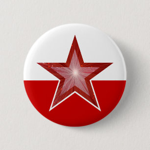 Badge Rond 5 Cm rouge étoile bouton rouge blanc