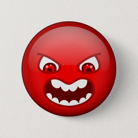 Badge Rond 5 Cm Rouge fâché (Devant)