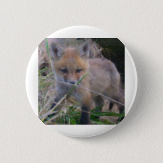 BADGE ROND 5 CM ROUGE FOX (Devant)