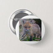 BADGE ROND 5 CM ROUGE FOX (Devant & derrière)
