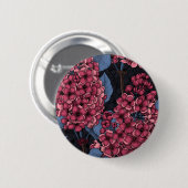 Badge Rond 5 Cm Rouge lilas sur bleu foncé (Devant & derrière)